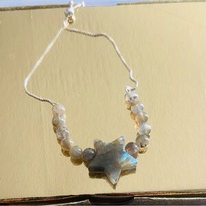 Labradorite Star and Sterling silver adjustable  bracelet